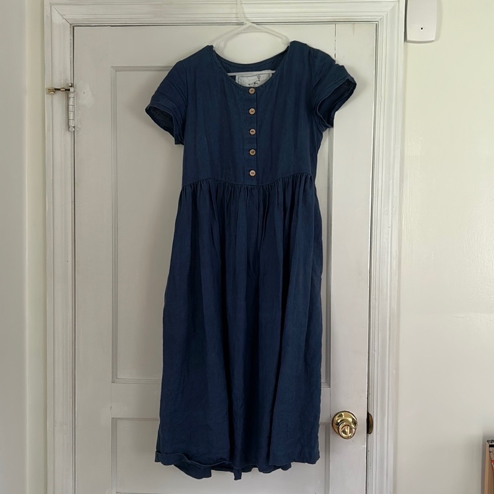 Notperfectlinen mama dress full length denim size s/m